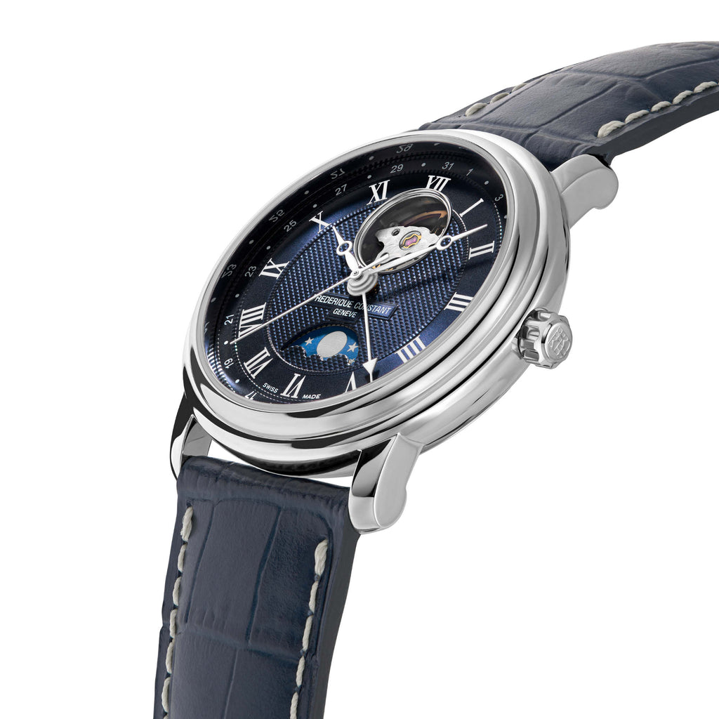 Frederique Constant Classics Heart Beat Moonphase Date (FC-335MCNW4P26) aus Leder, Edelstahl
