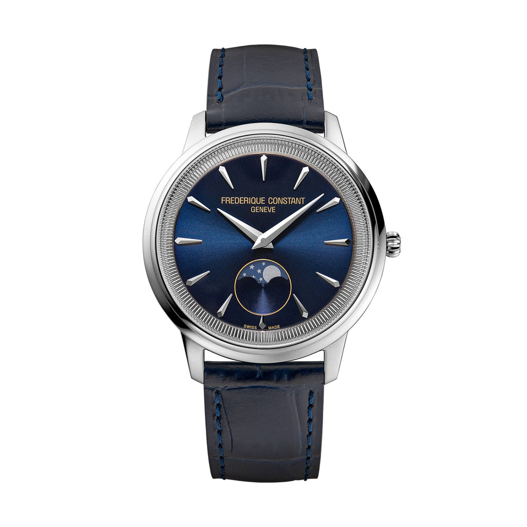 Frederique Constant Classics Moneta Moonphase (FC-206N3S6) aus Leder, Edelstahl