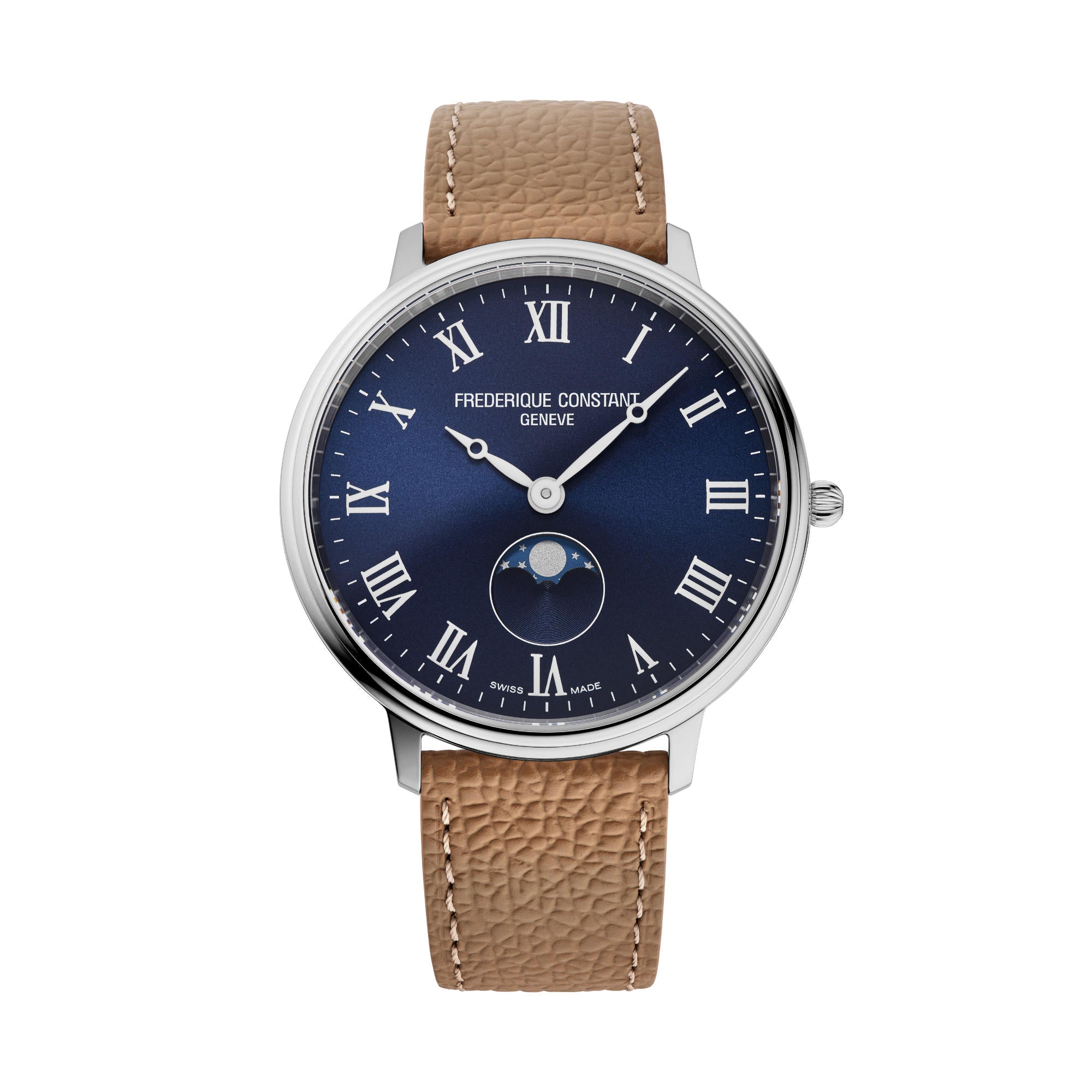 Frederique Constant Classics Quartz Moonphase (FC-206RN3S6) aus Leder, Edelstahl