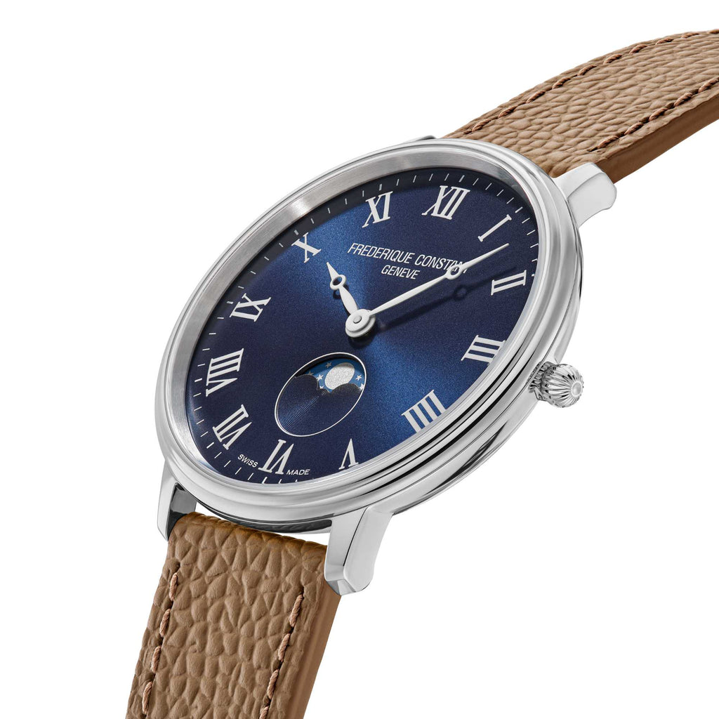 Frederique Constant Classics Quartz Moonphase (FC-206RN3S6) aus Leder, Edelstahl