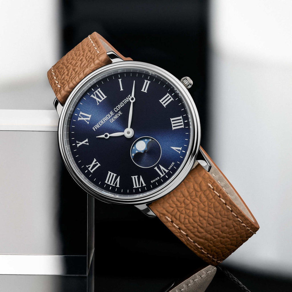 Frederique Constant Classics Quartz Moonphase (FC-206RN3S6) aus Leder, Edelstahl