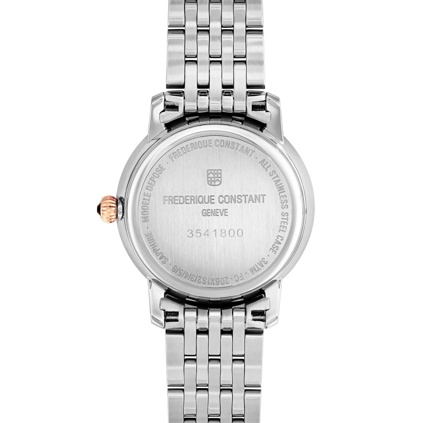 Classics Slimline Ladies Moonphase, Edelstahl • Diamant • Perlmutt von Frederique Constant (FC-206MPWD1S2B)