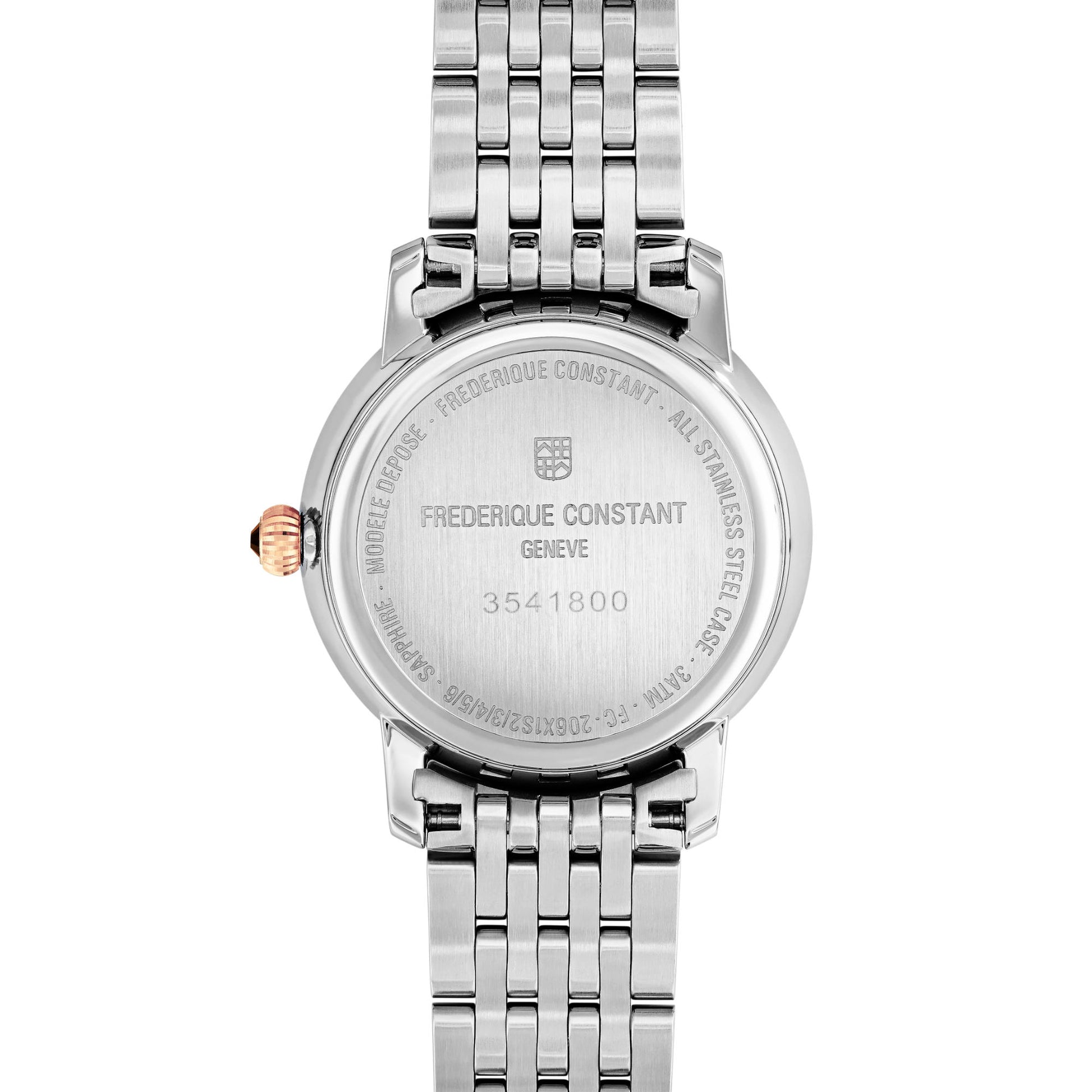 Classics Slimline Ladies Moonphase, Edelstahl • Diamant • Perlmutt von Frederique Constant (FC-206MPWD1S2B)