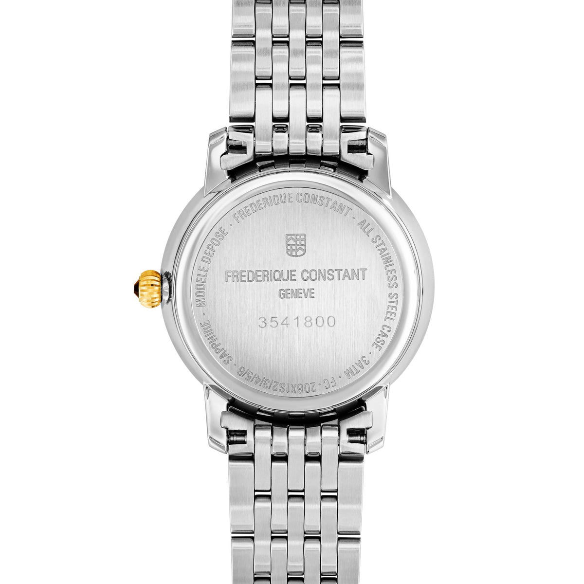 Frederique Constant Classics Slimline Ladies Moonphase (FC-206MPWD1S3B) aus Edelstahl mit Diamant und Perlmutt
