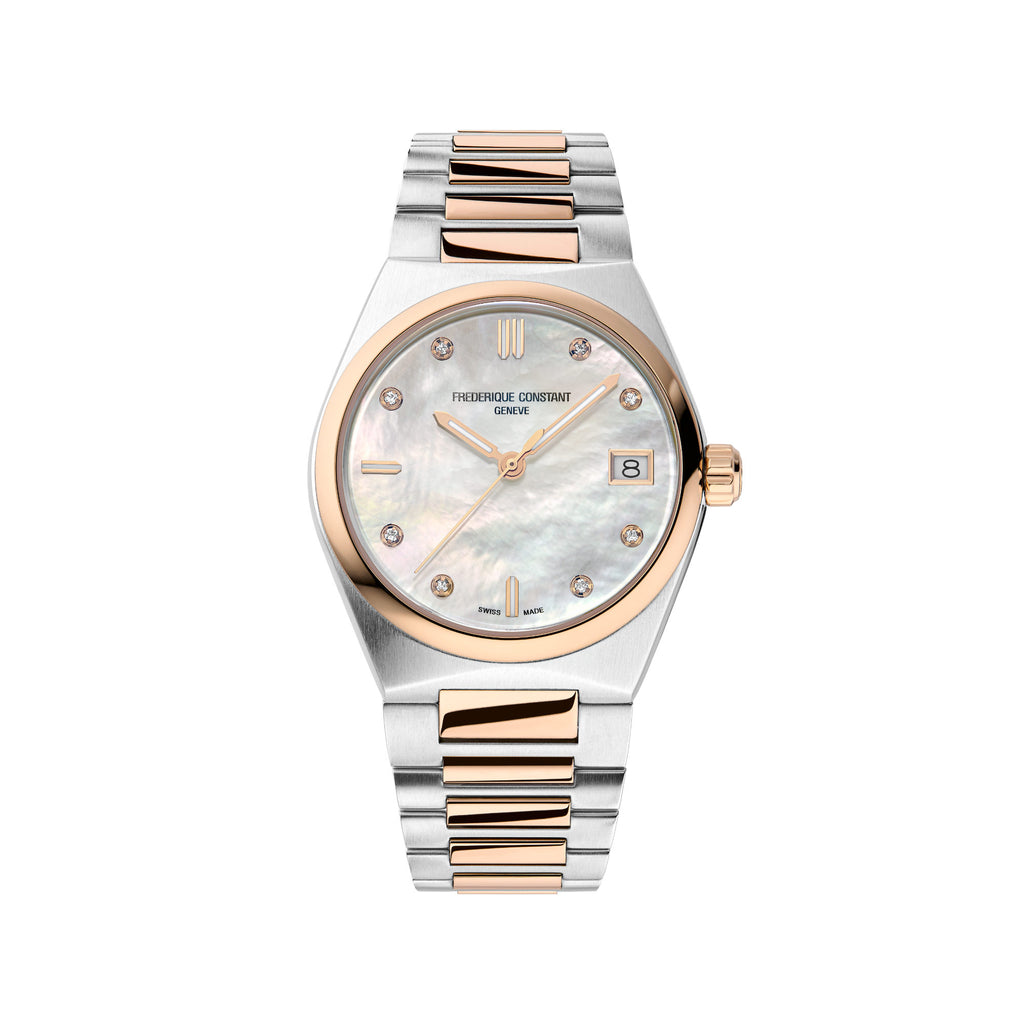 Frederique Constant Highlife Damen Quarz (FC-240MPWD2NH22B) aus Edelstahl mit Diamant und Perlmutt