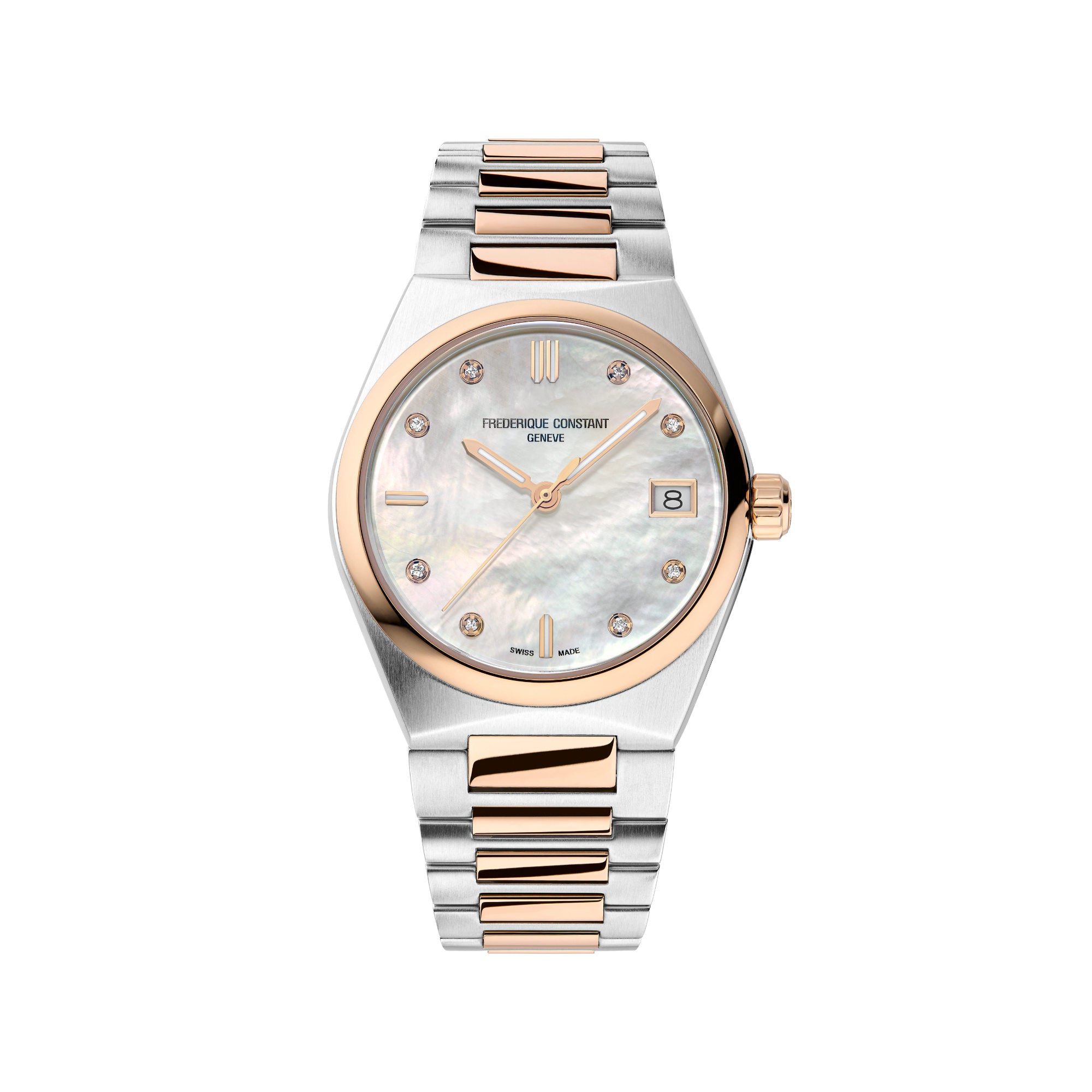 Frederique Constant Highlife Damen Quarz (FC-240MPWD2NH22B) aus Edelstahl mit Diamant und Perlmutt