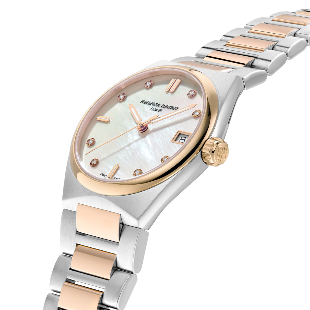 Frederique Constant Highlife Damen Quarz (FC-240MPWD2NH22B) aus Edelstahl mit Diamant und Perlmutt