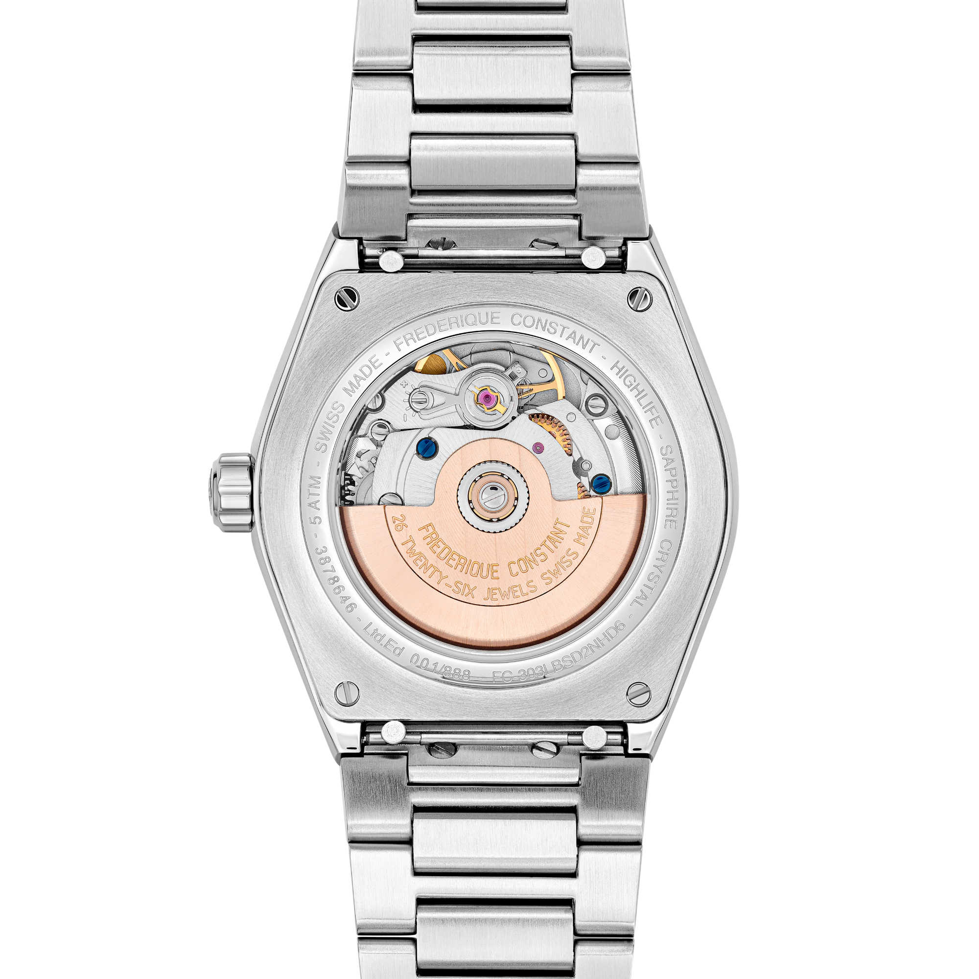 Frederique Constant Highlife Ladies Automatic Sparkling (FC-303LBSD2NHD6B) aus Edelstahl mit Diamant