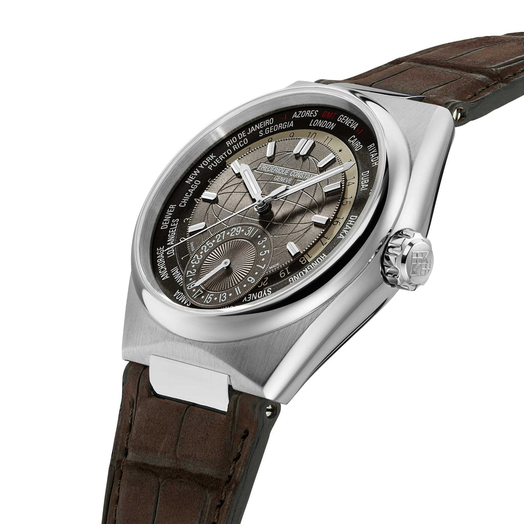 Frederique Constant Highlife Worldtimer Manufacture (FC-718C4NH6) aus Leder, Edelstahl
