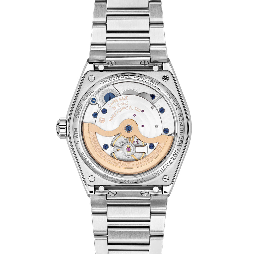 Frederique Constant Highlife Worldtimer Manufacture (FC-718N4NH6B) aus Edelstahl