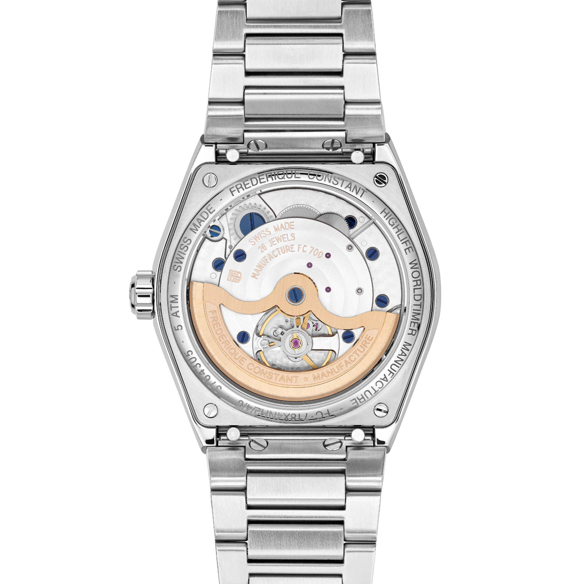 Frederique Constant Highlife Worldtimer Manufacture (FC-718N4NH6B) aus Edelstahl