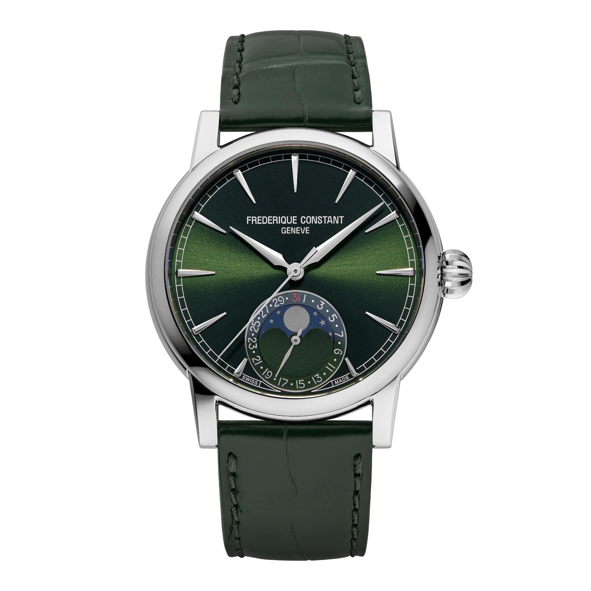 Frederique Constant Manufacture Classic Moonphase Date (FC-716GR3H6) aus Leder, Edelstahl