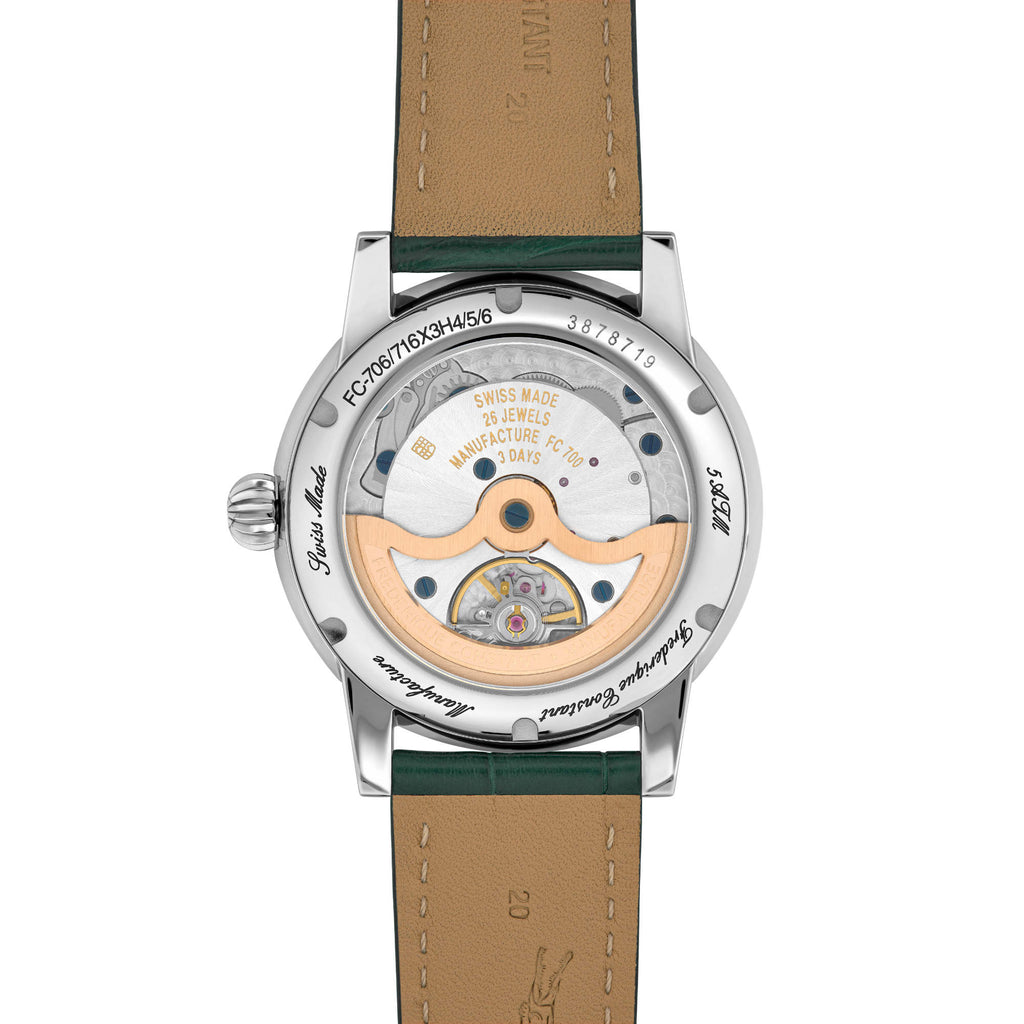 Frederique Constant Manufacture Classic Moonphase Date (FC-716GR3H6) aus Leder, Edelstahl
