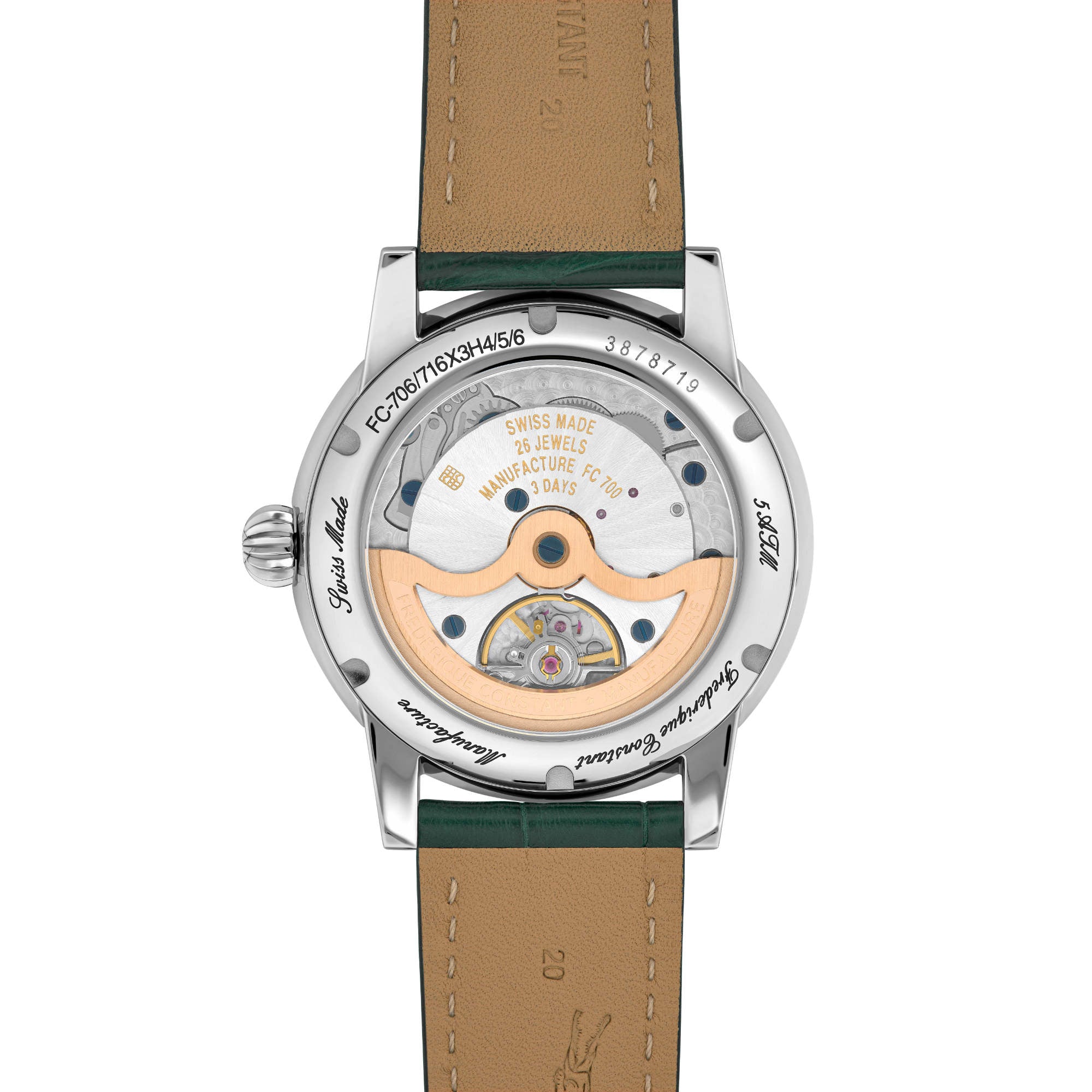 Frederique Constant Manufacture Classic Moonphase Date (FC-716GR3H6) aus Leder, Edelstahl