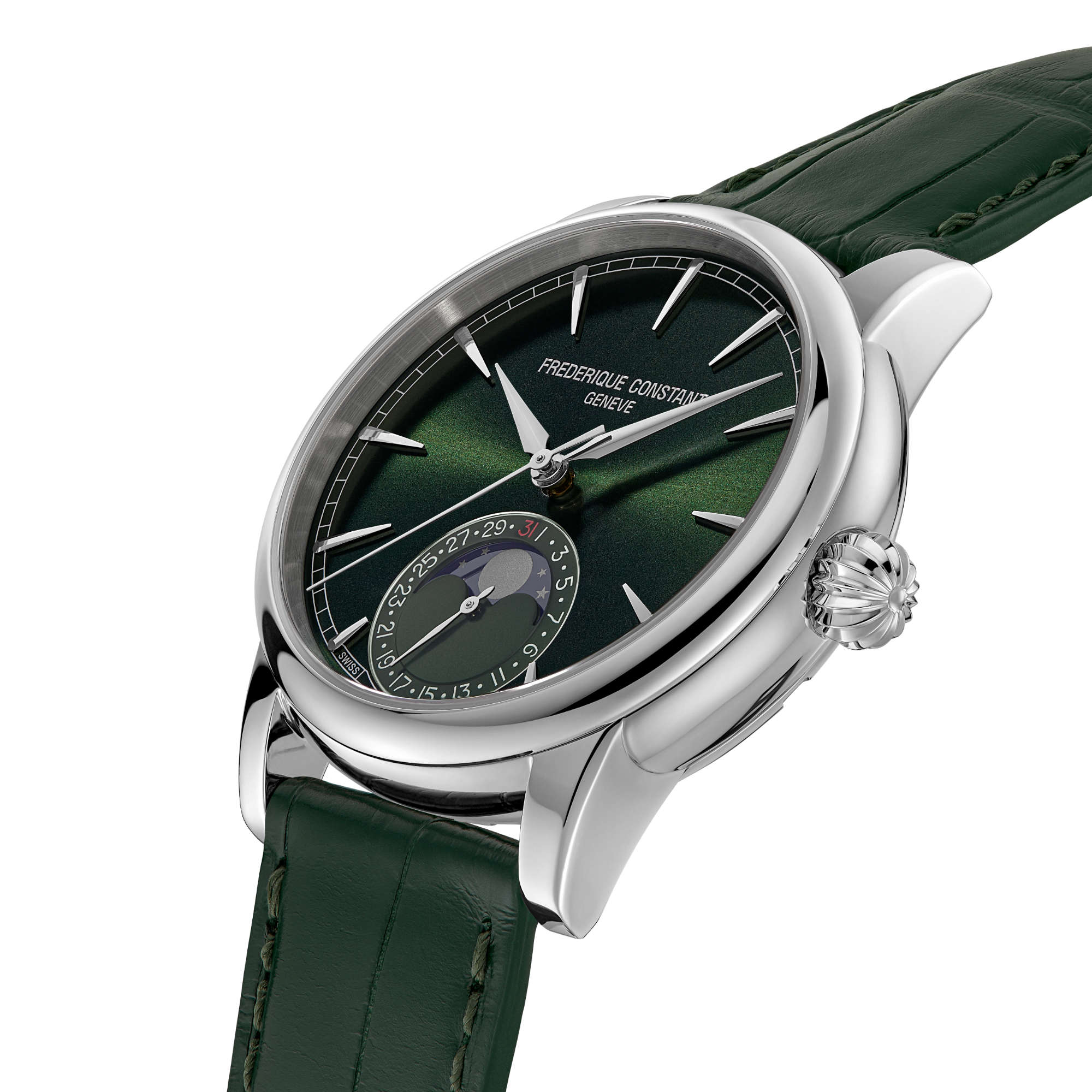 Frederique Constant Manufacture Classic Moonphase Date (FC-716GR3H6) aus Leder, Edelstahl