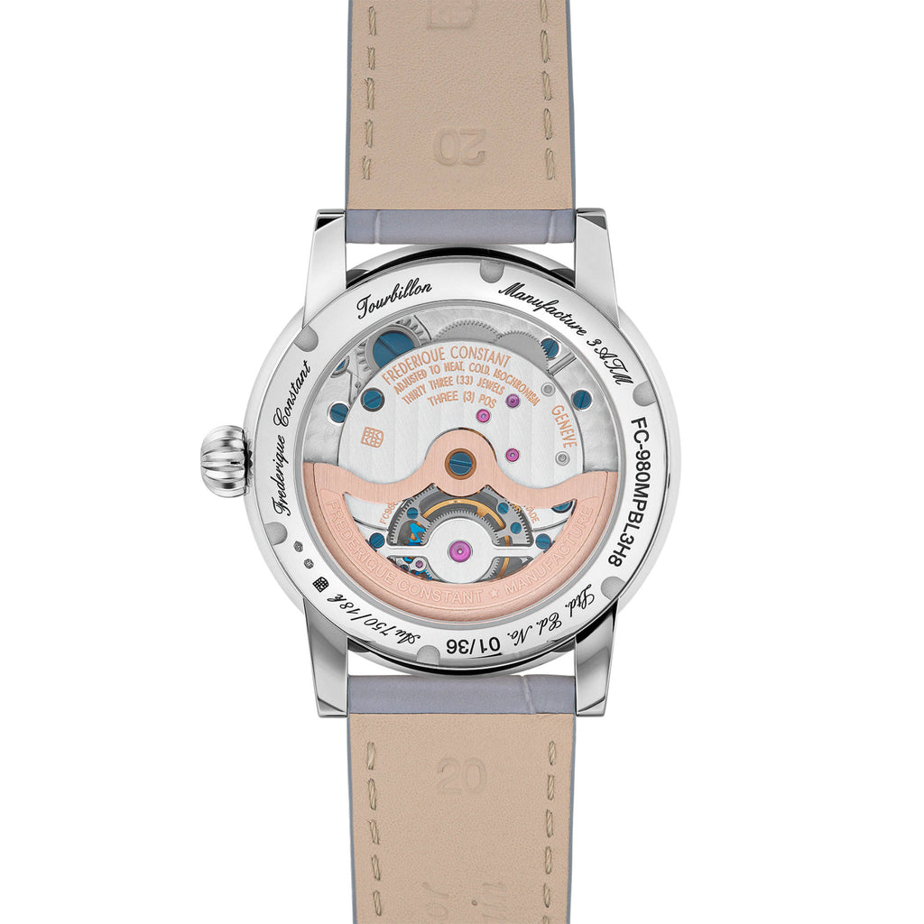 Frederique Constant Manufacture Classic Tourbillon (FC-980MPBL3H8) aus Weißgold, Leder