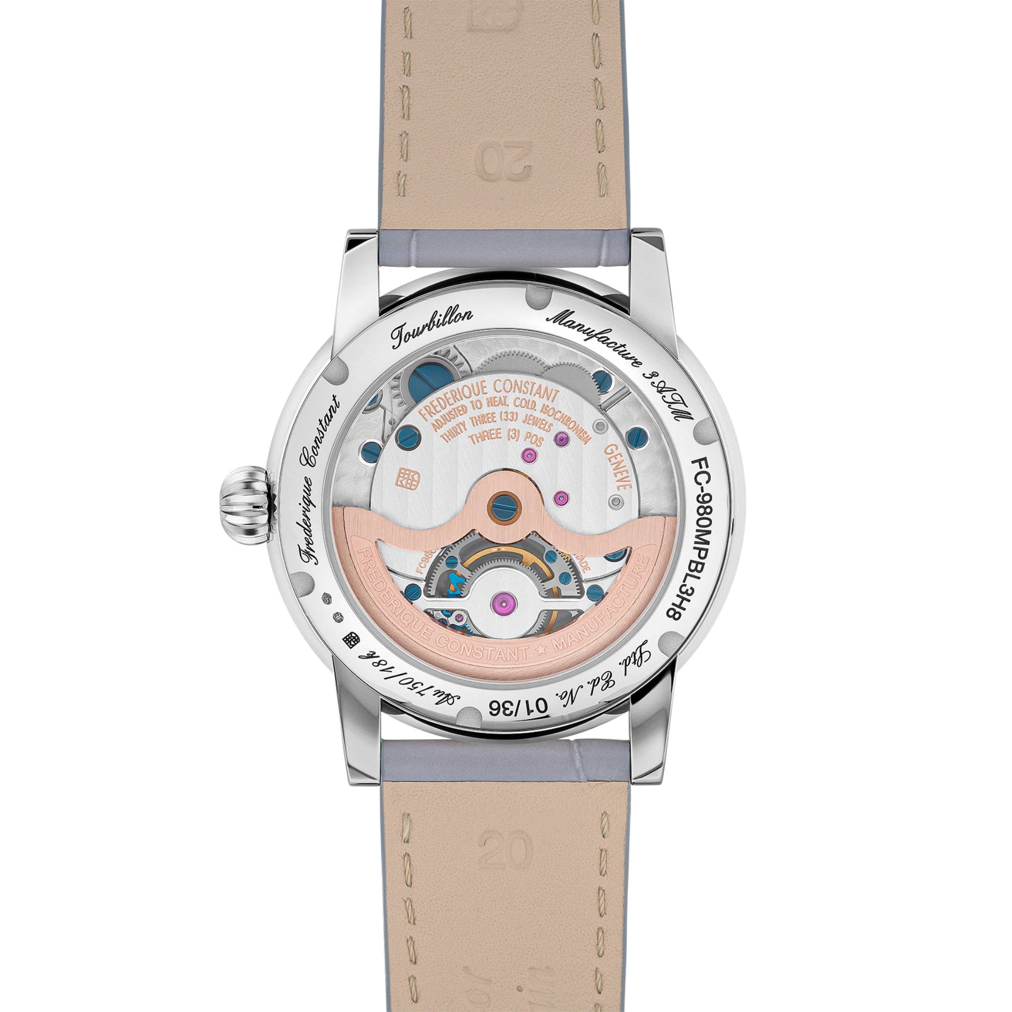Frederique Constant Manufacture Classic Tourbillon (FC-980MPBL3H8) aus Weißgold, Leder