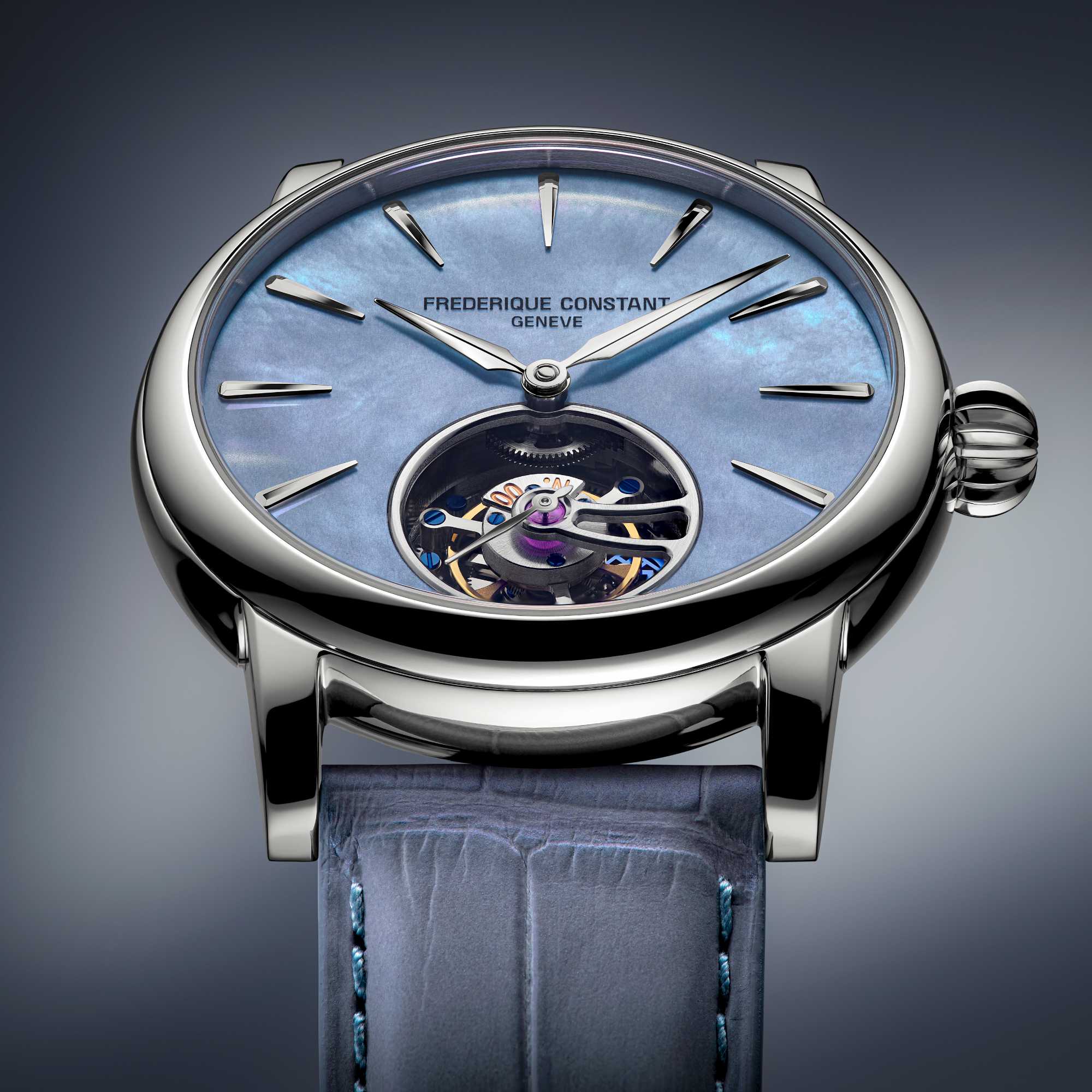 Frederique Constant Manufacture Classic Tourbillon (FC-980MPBL3H8) aus Weißgold, Leder