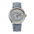 Frederique Constant Manufacture Classic Worldtimer (FC-719LBWD3DH6) aus Leder, Edelstahl mit Diamant