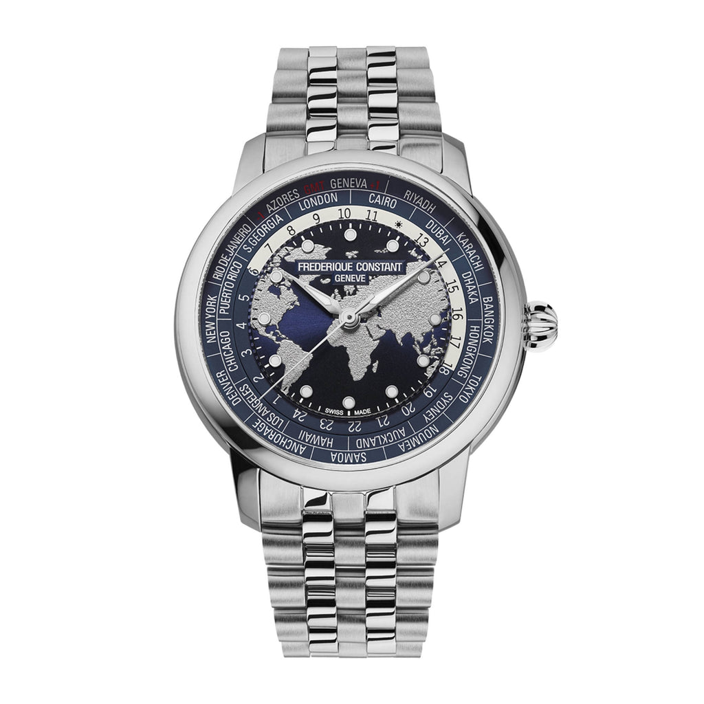 Frederique Constant Manufacture Classic Worldtimer (FC-719NN3H6B) aus Edelstahl