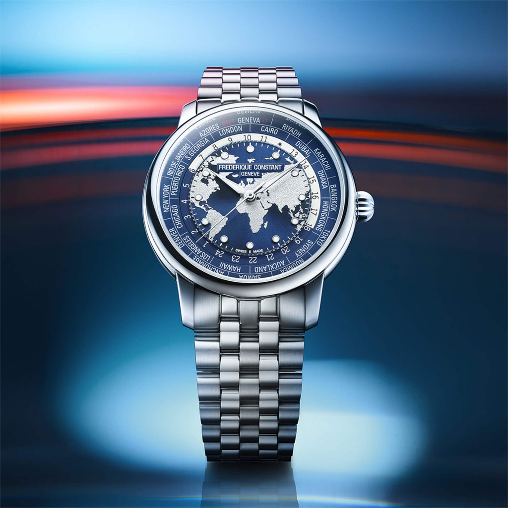 Frederique Constant Manufacture Classic Worldtimer (FC-719NN3H6B) aus Edelstahl