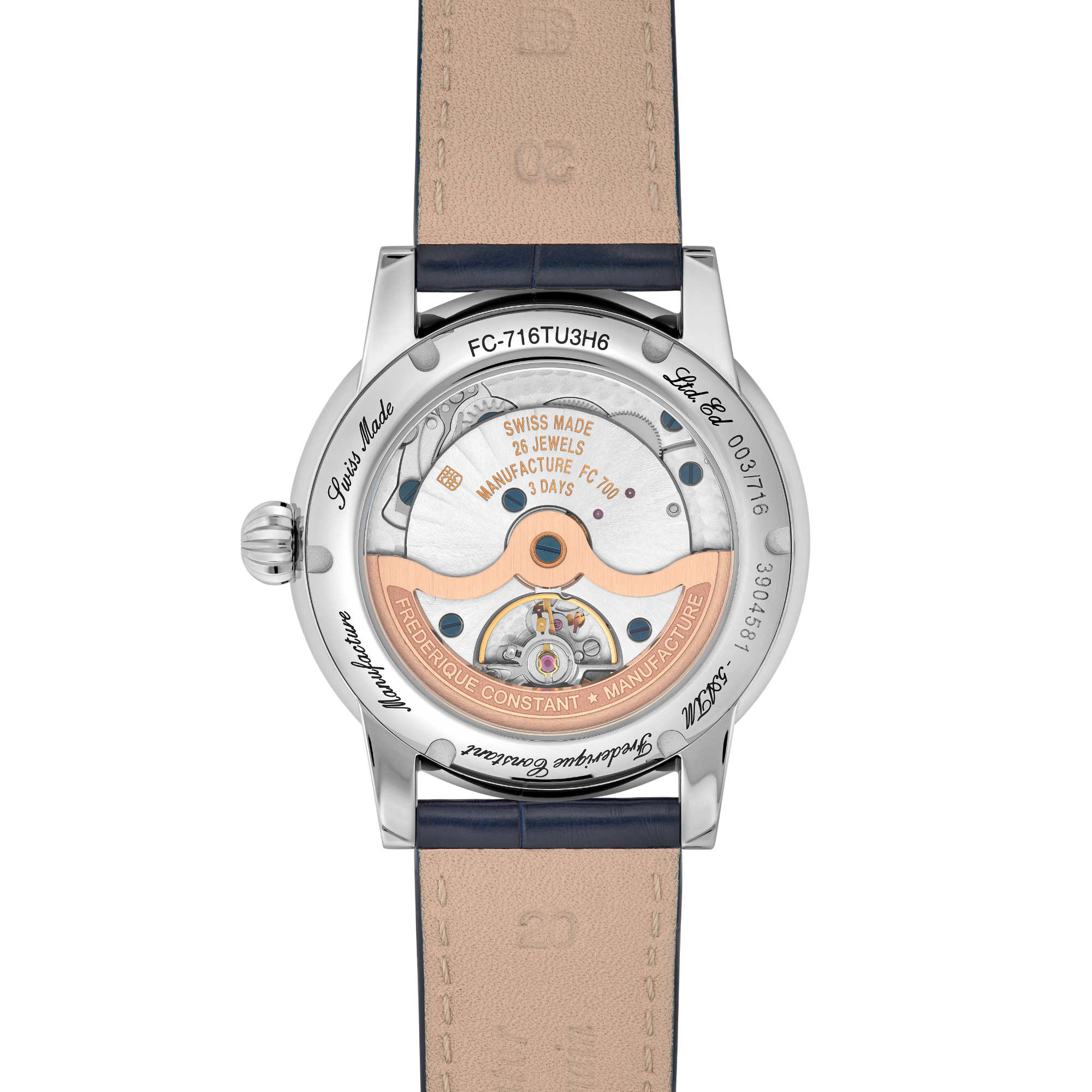 Frederique Constant Manufacture Classics Moonphase Date (FC-716TU3H6) aus Leder, Edelstahl mit Türkis