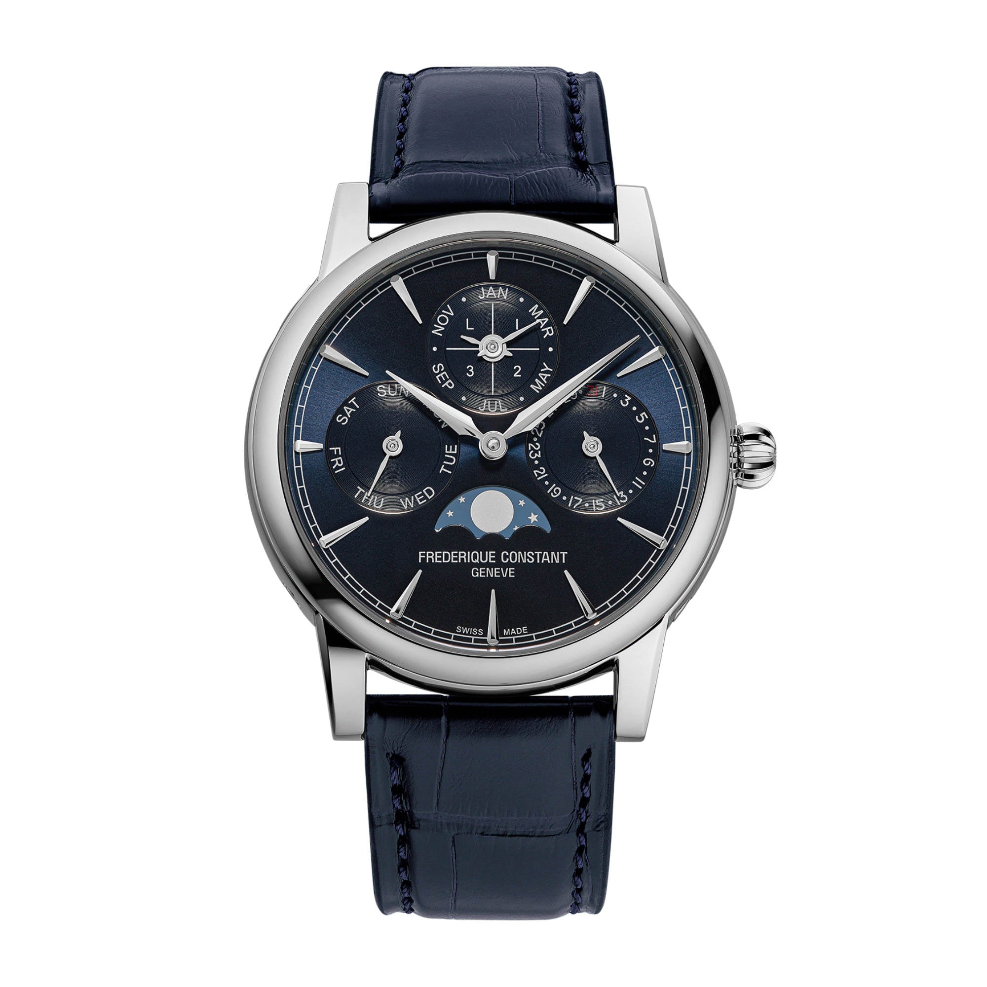 Frederique Constant Manufacture Classics Perpetual Calender (FC-776N3H6) aus Leder, Edelstahl