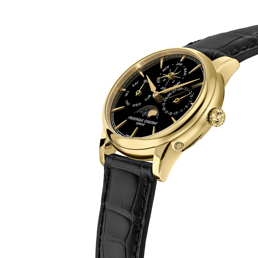 Frederique Constant Manufacture Classics Perpetual Calender (FC-776ONB3H7) aus Gelbgold, Leder