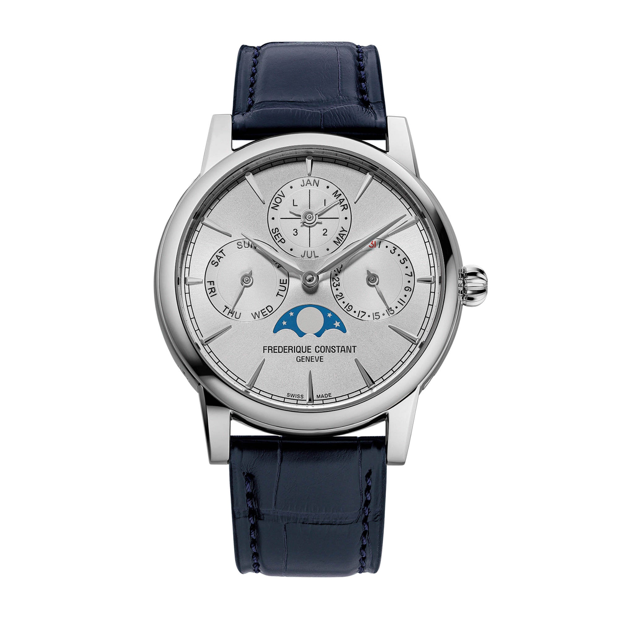 Frederique Constant Manufacture Classics Perpetual Calender (FC-776S3H6) aus Leder, Edelstahl