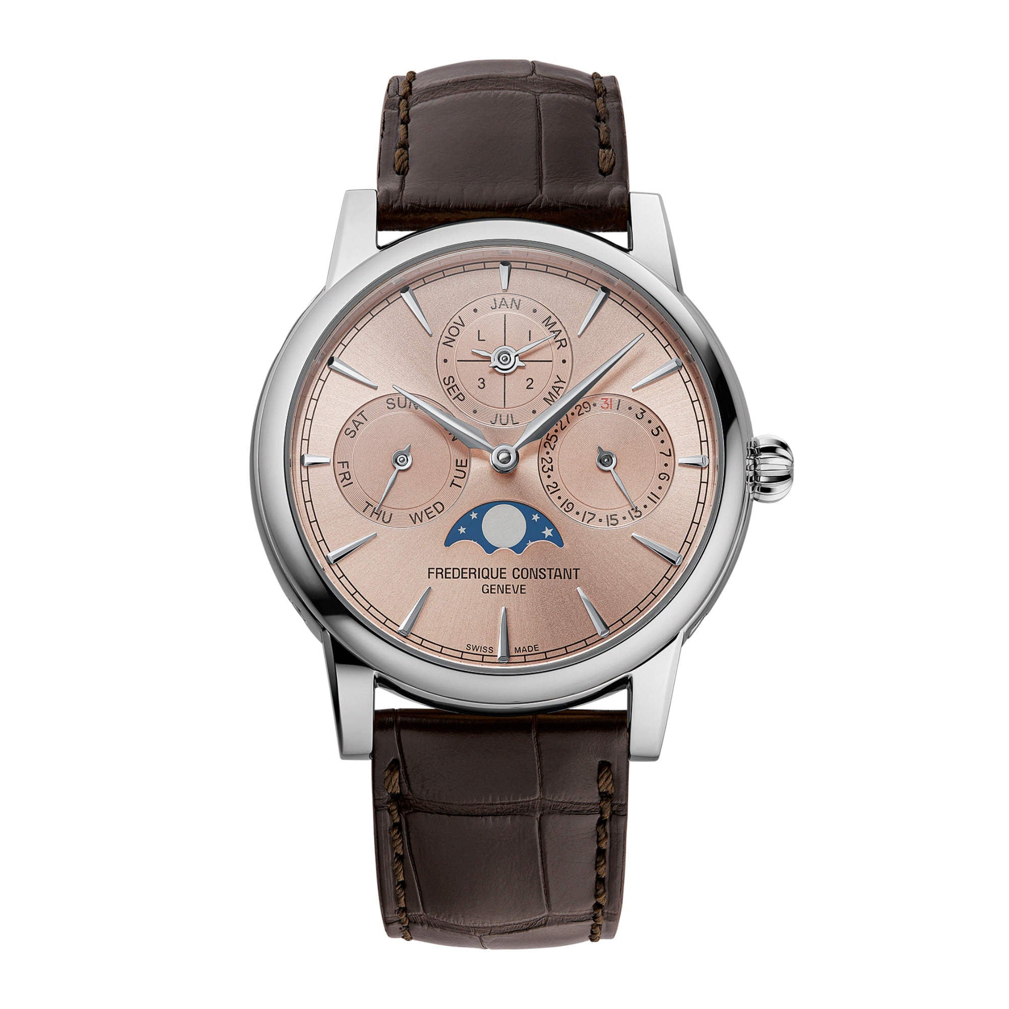 Frederique Constant Manufacture Classics Perpetual Calender (FC-776SAL3H6) aus Leder, Edelstahl