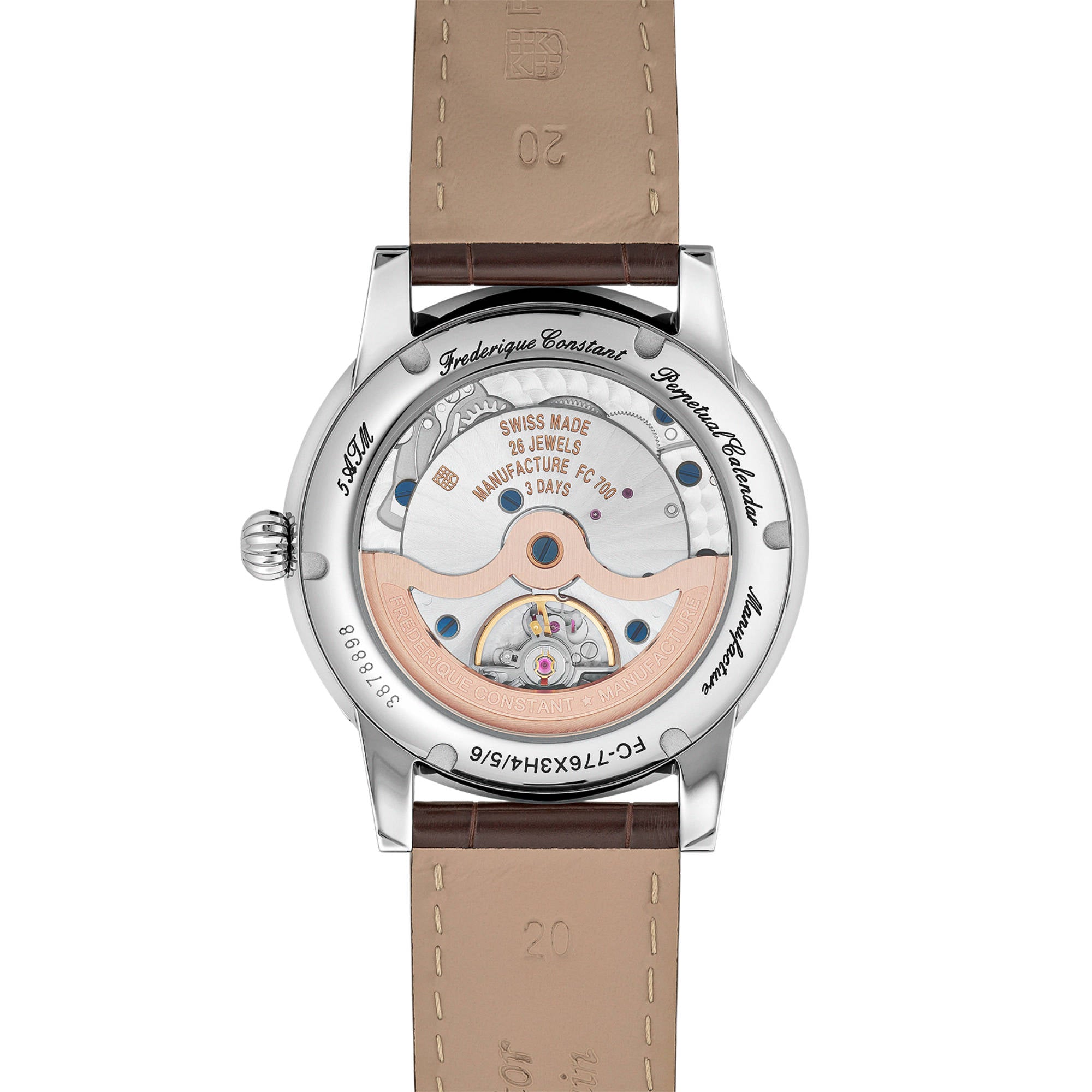 Frederique Constant Manufacture Classics Perpetual Calender (FC-776SAL3H6) aus Leder, Edelstahl