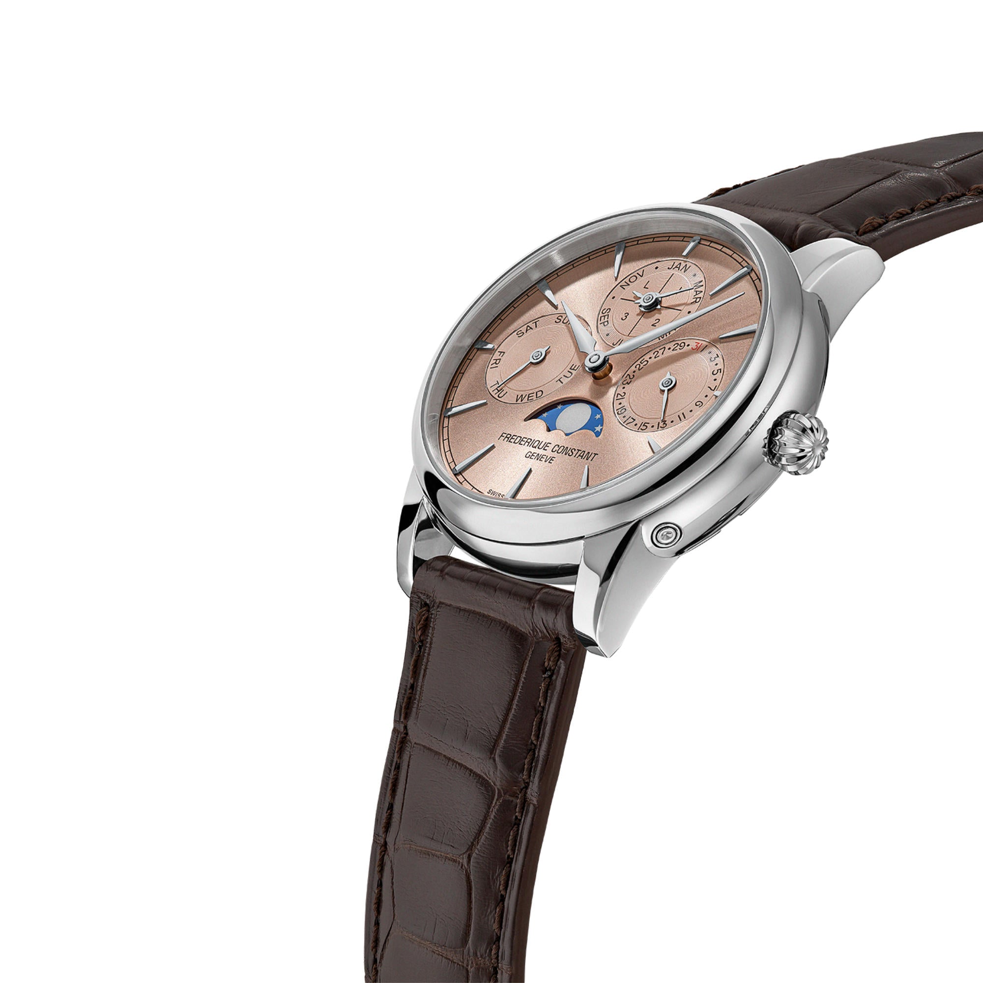 Frederique Constant Manufacture Classics Perpetual Calender (FC-776SAL3H6) aus Leder, Edelstahl