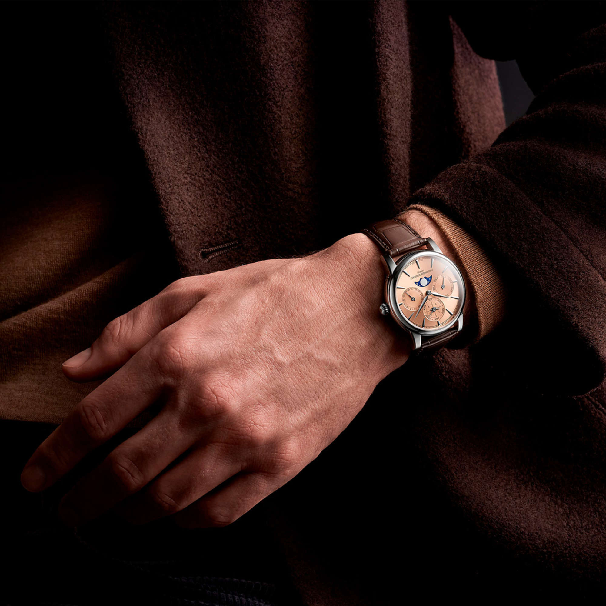 Frederique Constant Manufacture Classics Perpetual Calender (FC-776SAL3H6) aus Leder, Edelstahl