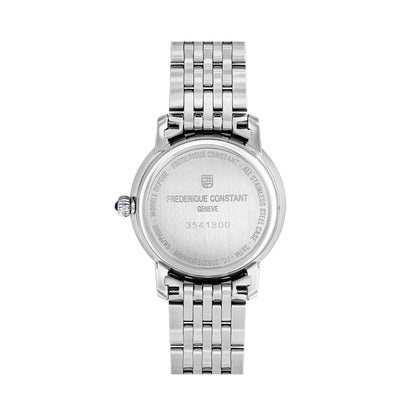 Frederique Constant Slimline Moonphase (FC-206MPWD1S6B) aus Edelstahl mit Diamant und Perlmutt