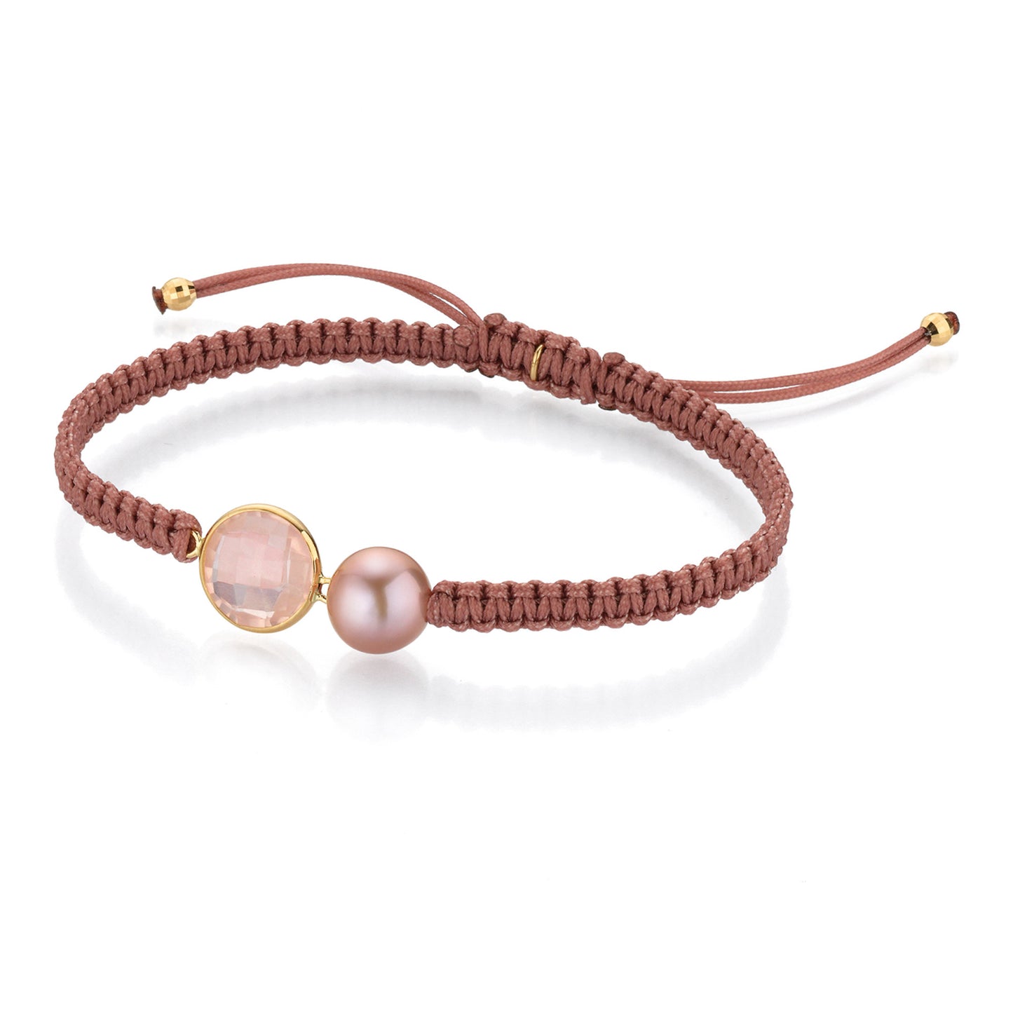 Gellner Big Bang Armband (2-81668-01) aus Gelbgold mit Rosenquarz