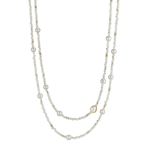 Gellner Big Bang Collier (2-81692-01) aus Gelbgold mit Mondstein und Perlmutt