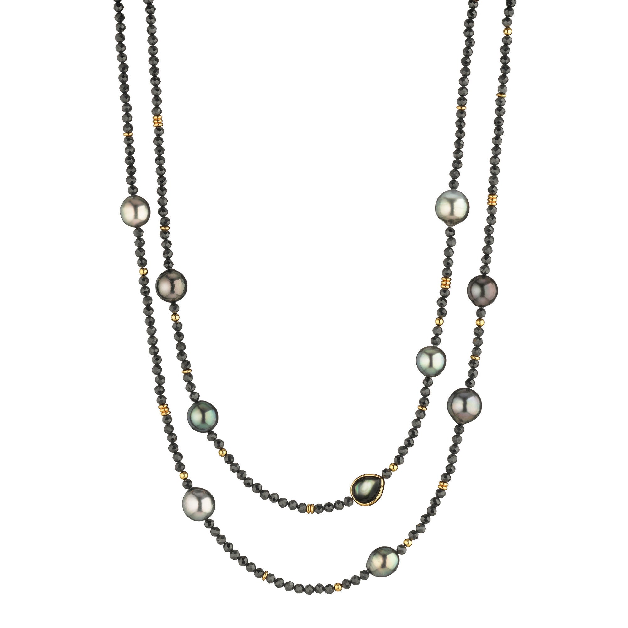 Gellner Big Bang Collier (2-81693-01) aus Gelbgold mit Perlmutt und Spinell