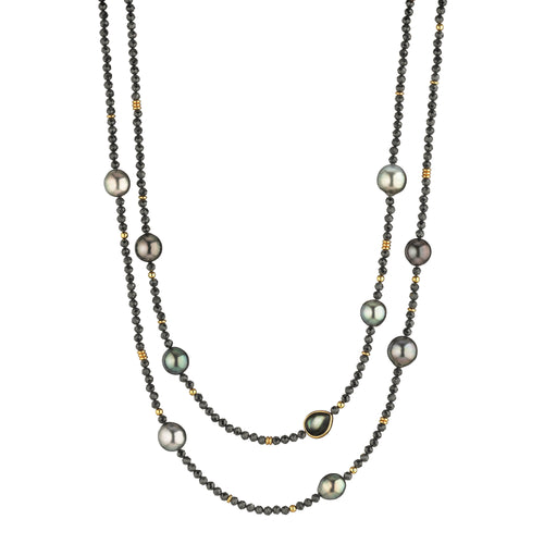Gellner Big Bang Collier (2-81693-01) aus Gelbgold mit Perlmutt und Spinell