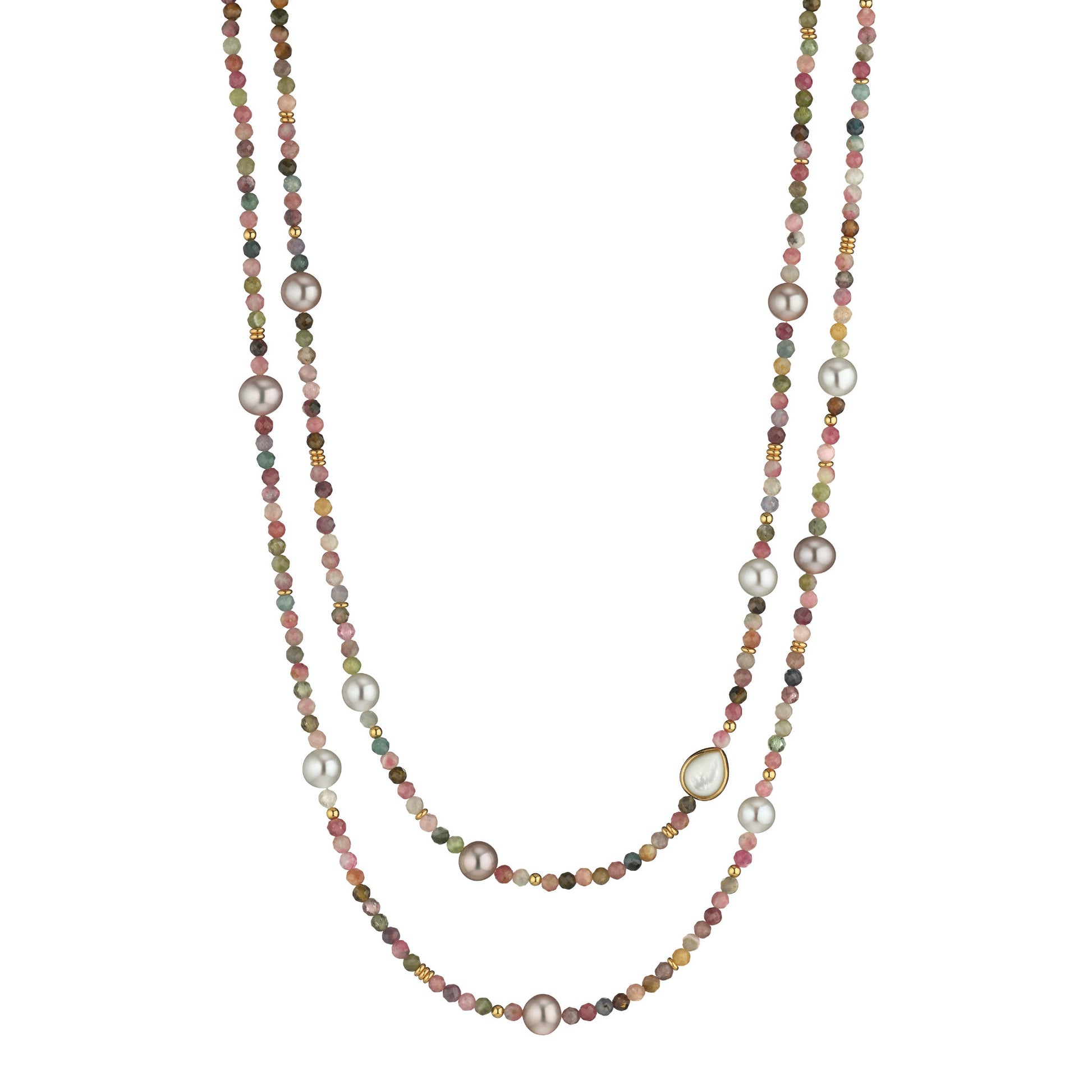 Big Bang Collier, Gelbgold • Perlmutt • Turmalin von Gellner (2-81695-01)