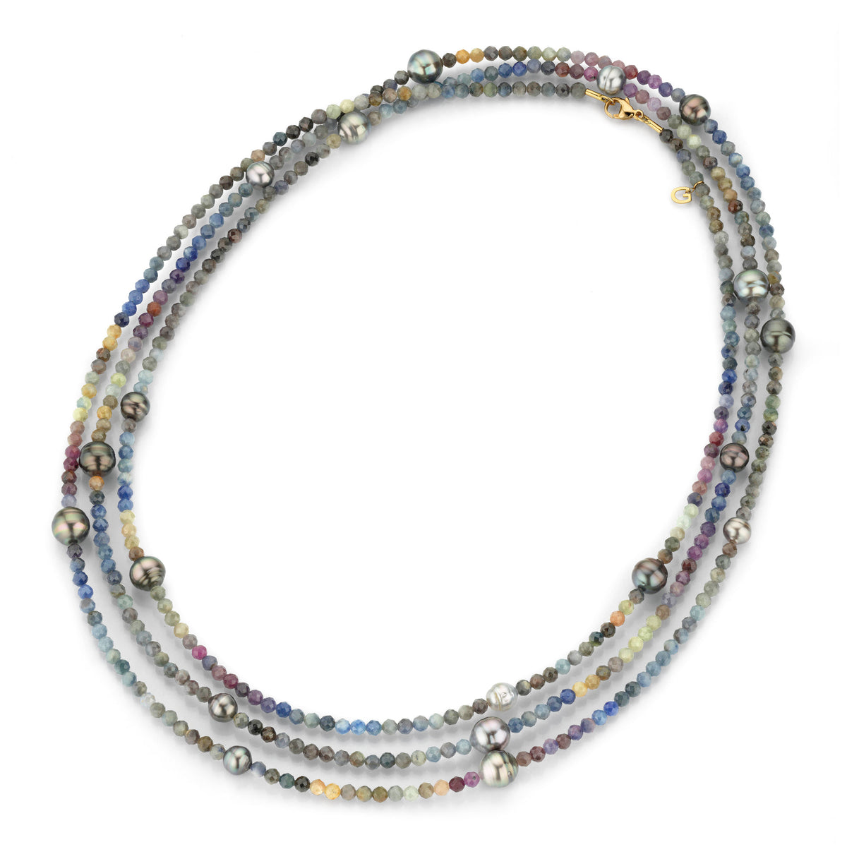 Gellner Big Bang Collier (2-81706-02) aus Gelbgold mit Saphir