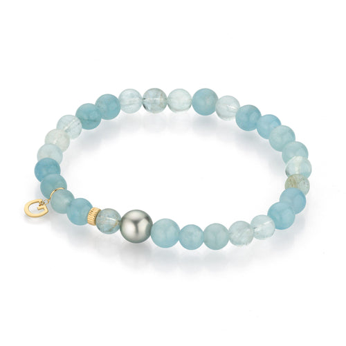 Gellner Big Bang Armband (2-81671-01) aus Gelbgold mit Aquamarin