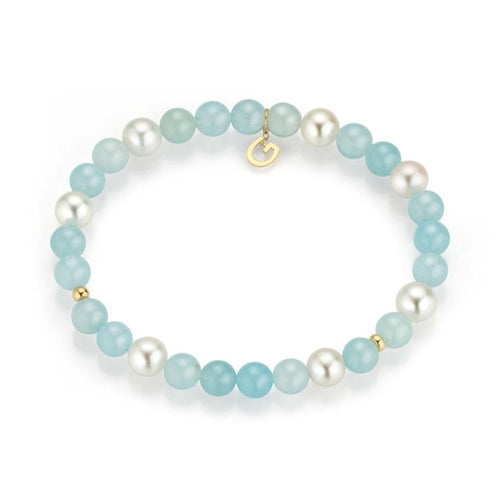 Gellner Big Bang Armband (2-81687-02) aus Gelbgold mit Aquamarin