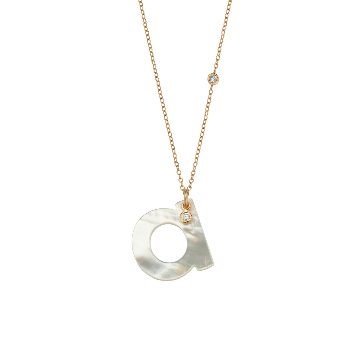 Gellner Love Letters Collier (2-81713-01) aus Roségold mit Diamant und Perlmutt