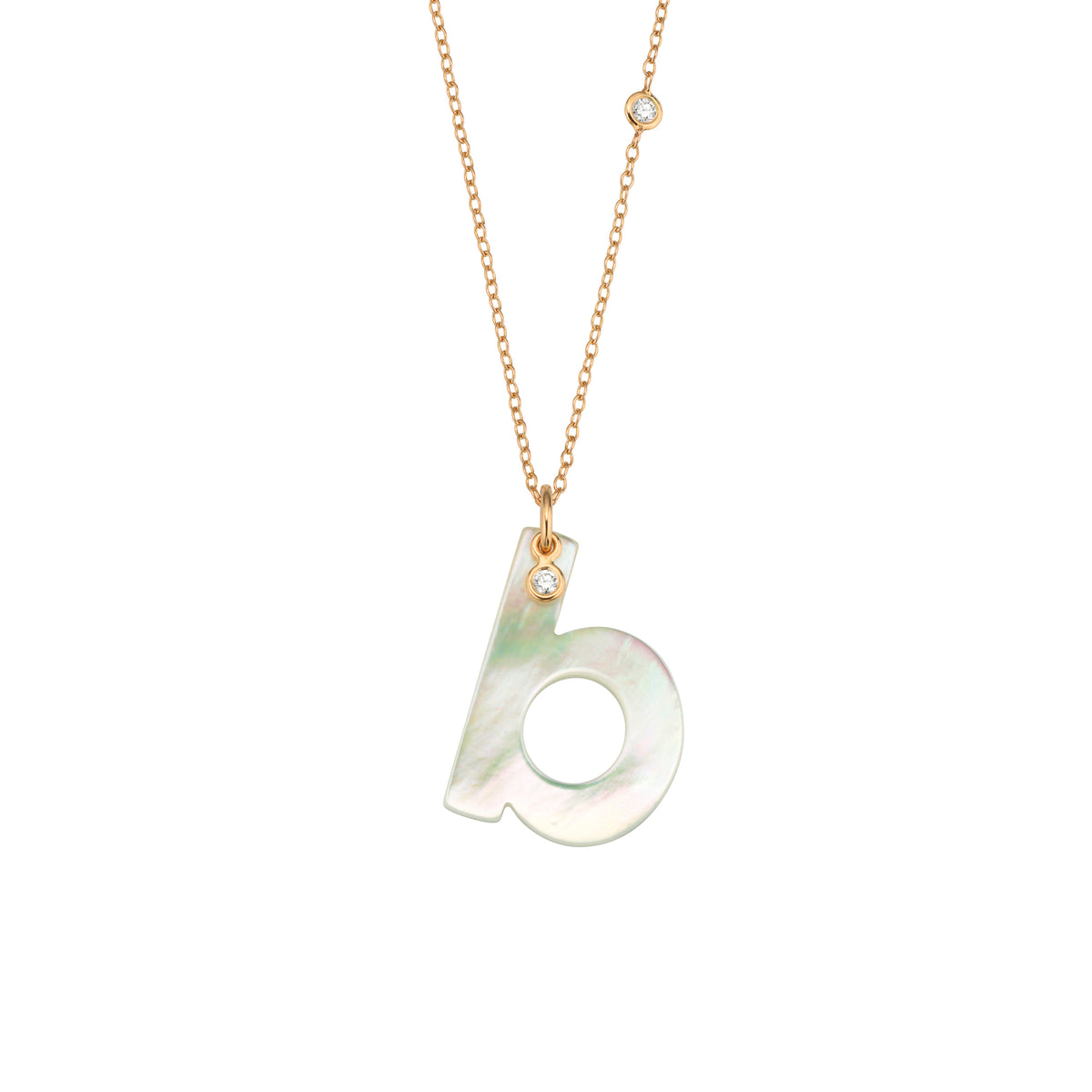Gellner Love Letters Collier (2-81713-02) aus Roségold mit Diamant und Perlmutt