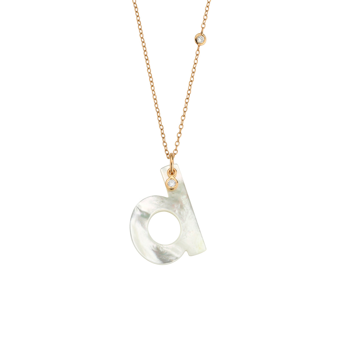 Gellner Love Letters Collier (2-81713-04) aus Roségold mit Diamant und Perlmutt