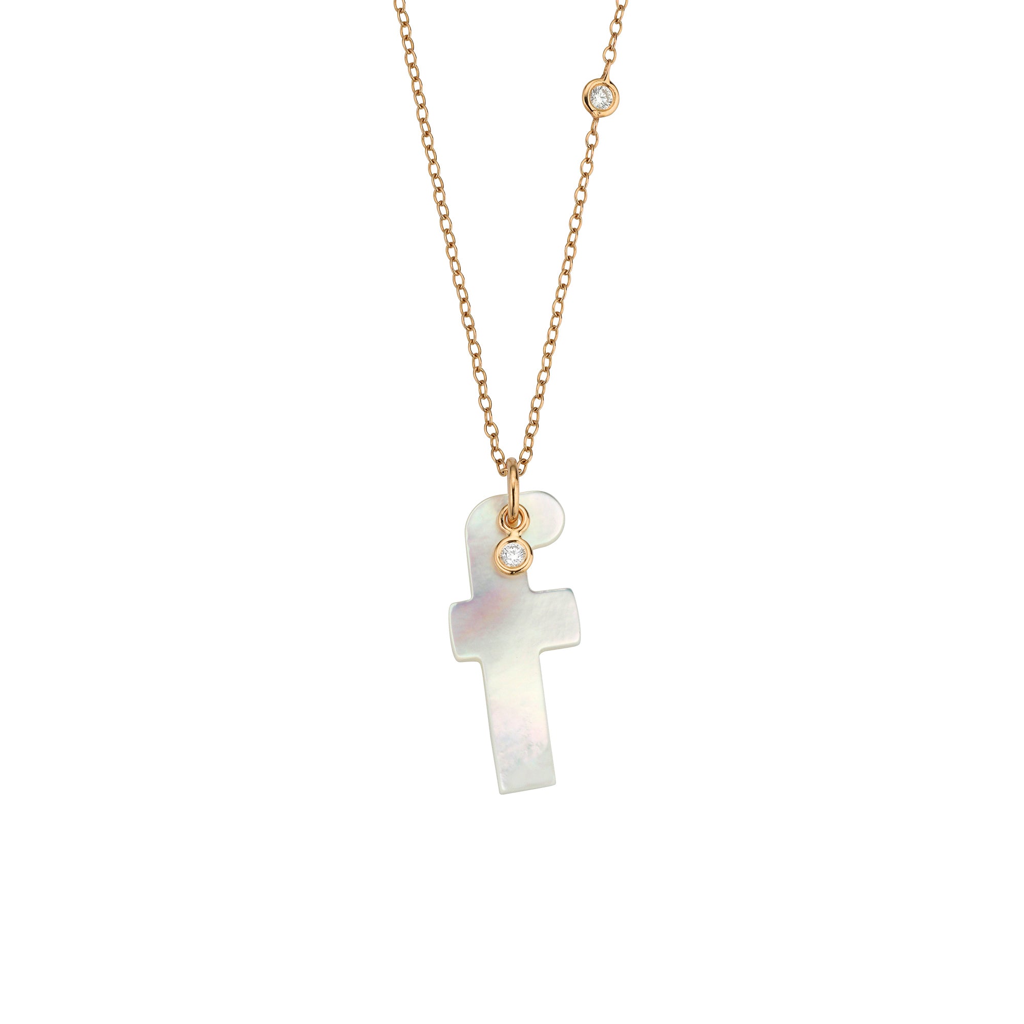 Gellner Love Letters Collier (2-81713-06) aus Roségold mit Diamant und Perlmutt