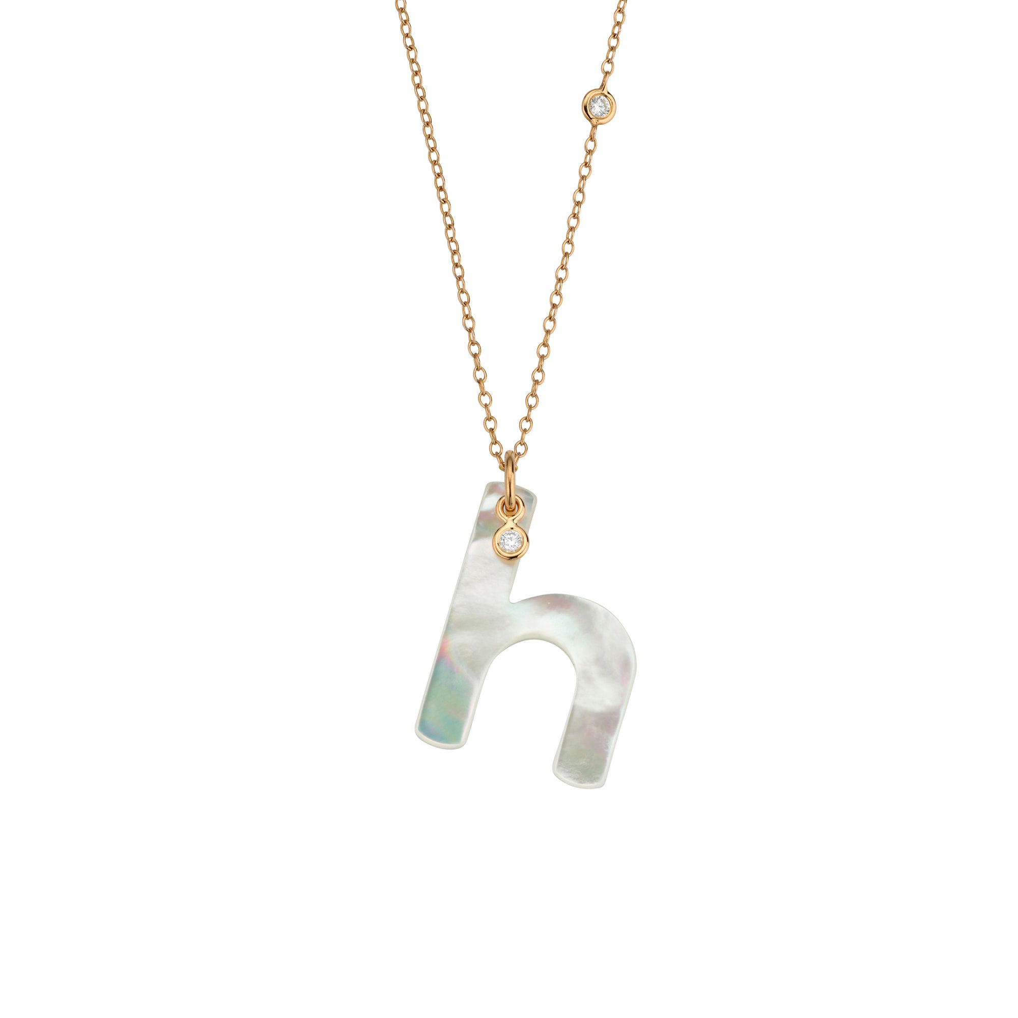 Gellner Love Letters Collier (2-81713-08) aus Roségold mit Diamant und Perlmutt