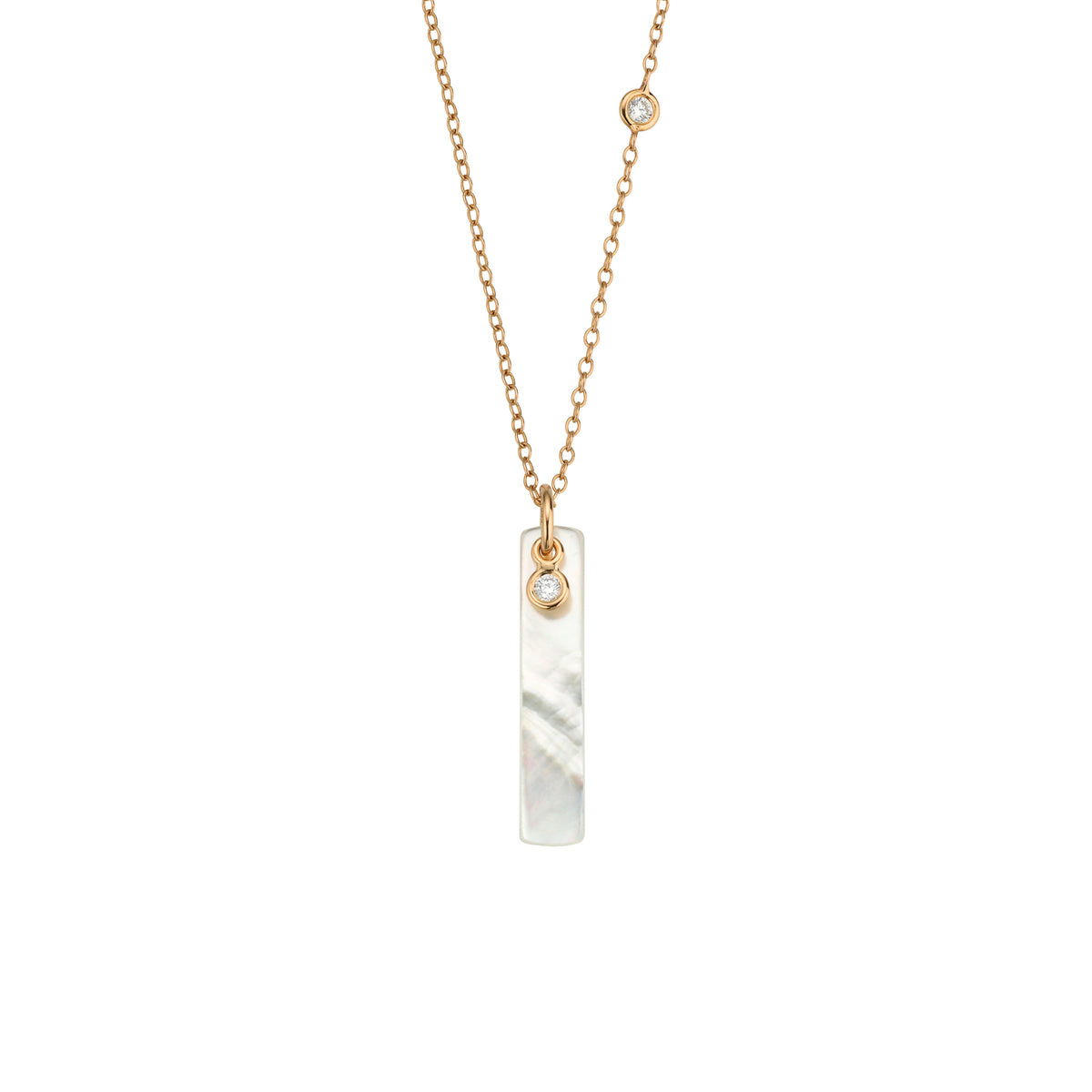 Gellner Love Letters Collier (2-81713-09) aus Roségold mit Diamant und Perlmutt