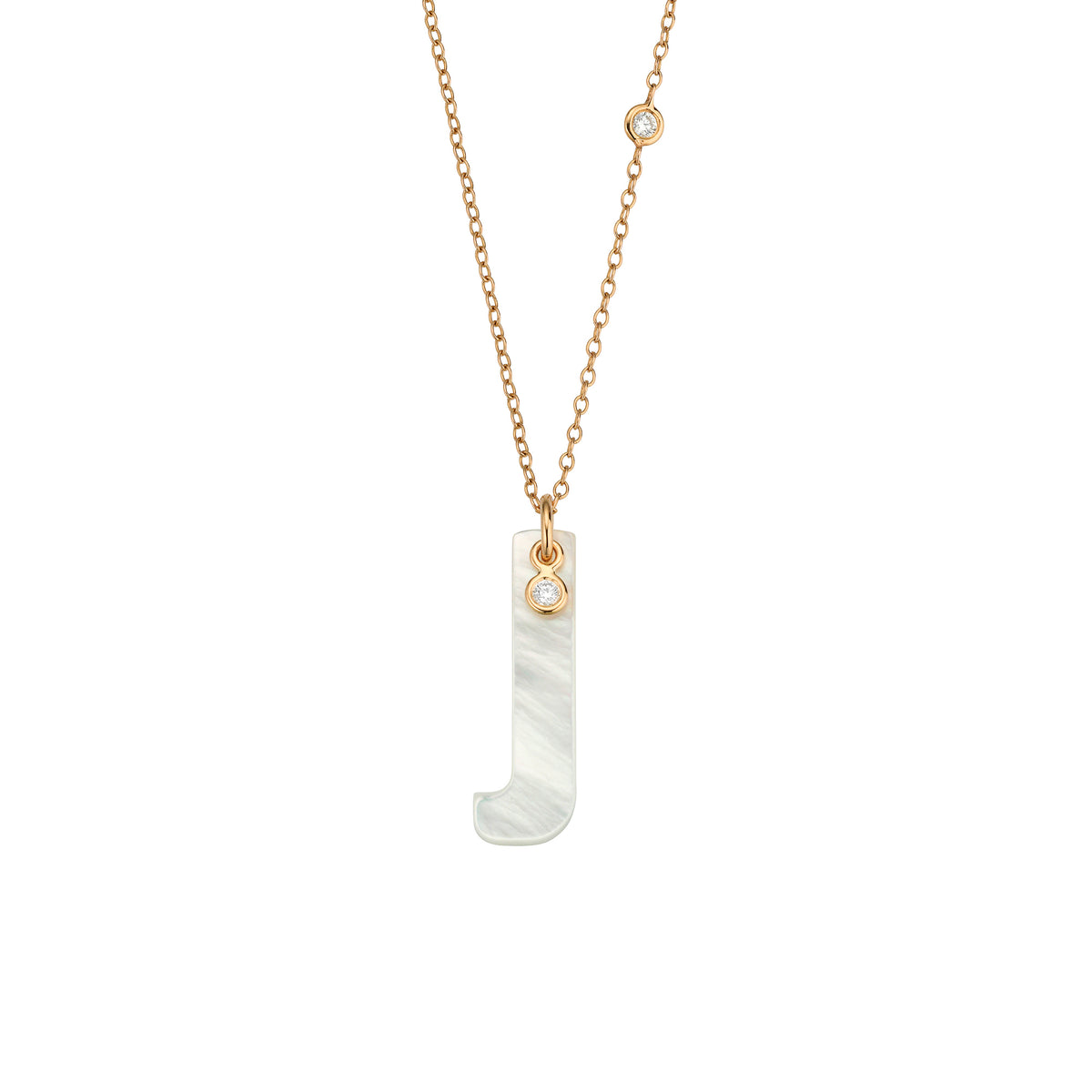 Gellner Love Letters Collier (2-81713-10) aus Roségold mit Diamant und Perlmutt