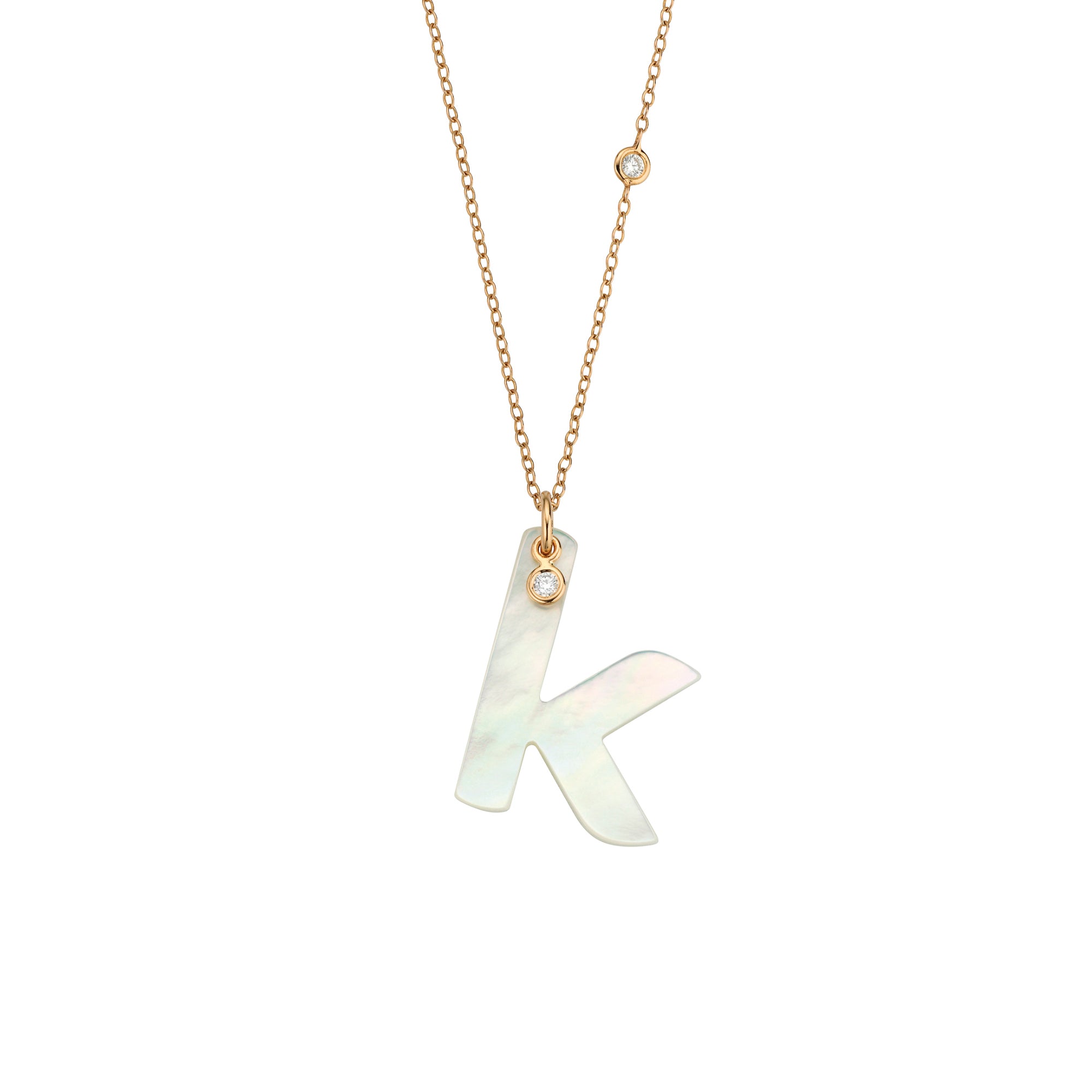 Gellner Love Letters Collier (2-81713-11) aus Roségold mit Diamant und Perlmutt